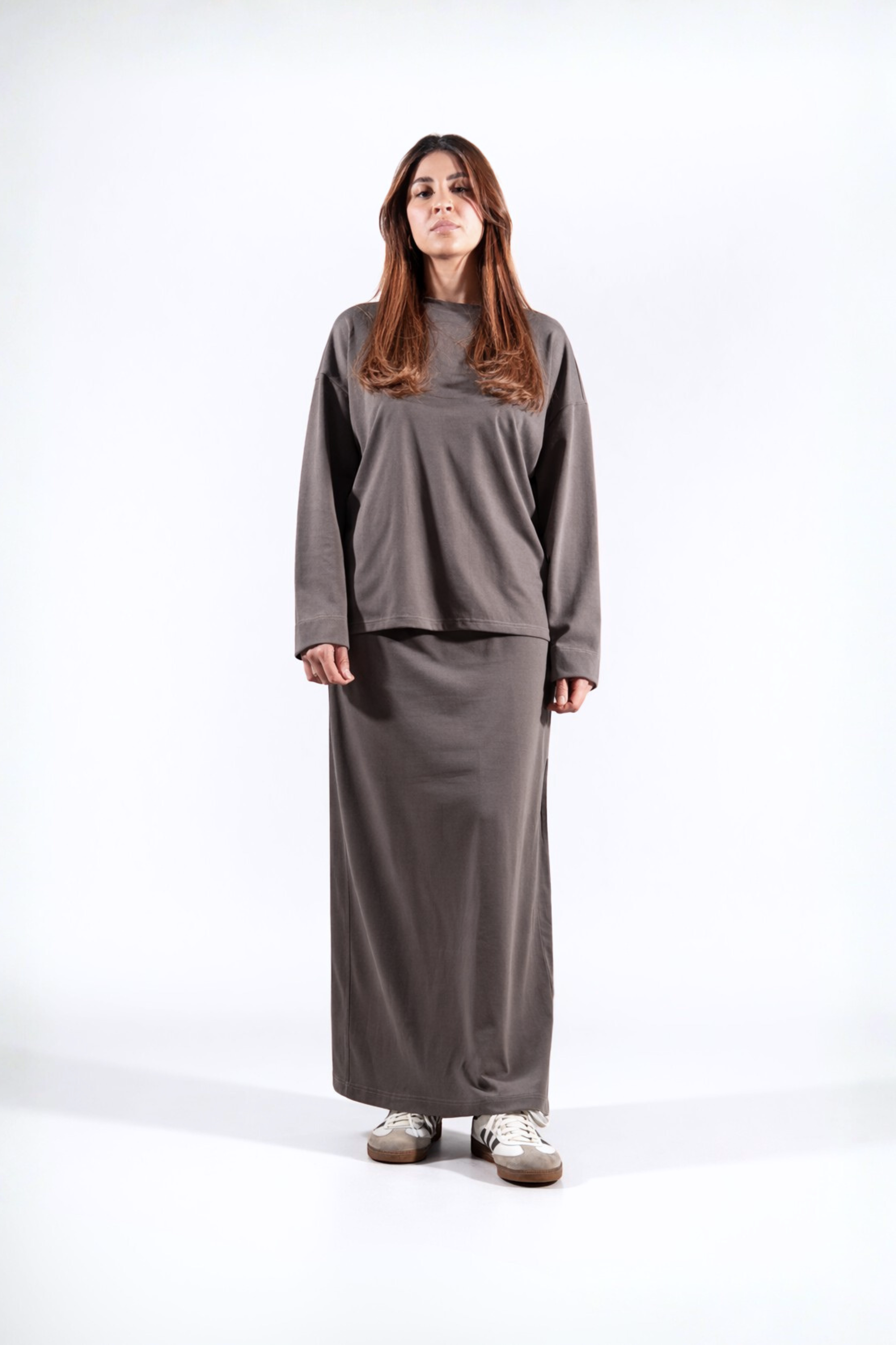 Ensemble jupe fluide Taupe
