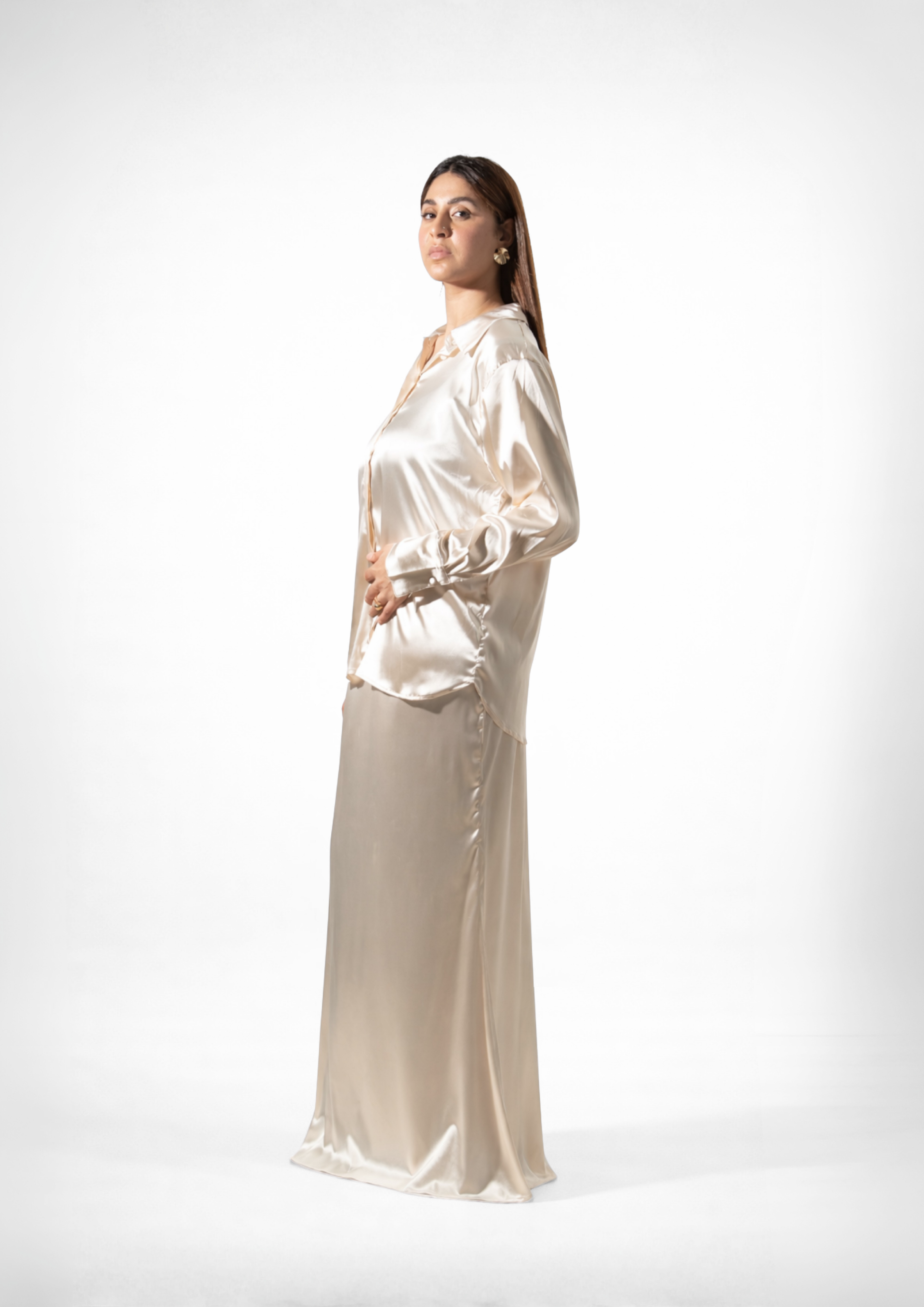 Ensemble jupe Satiné Beige