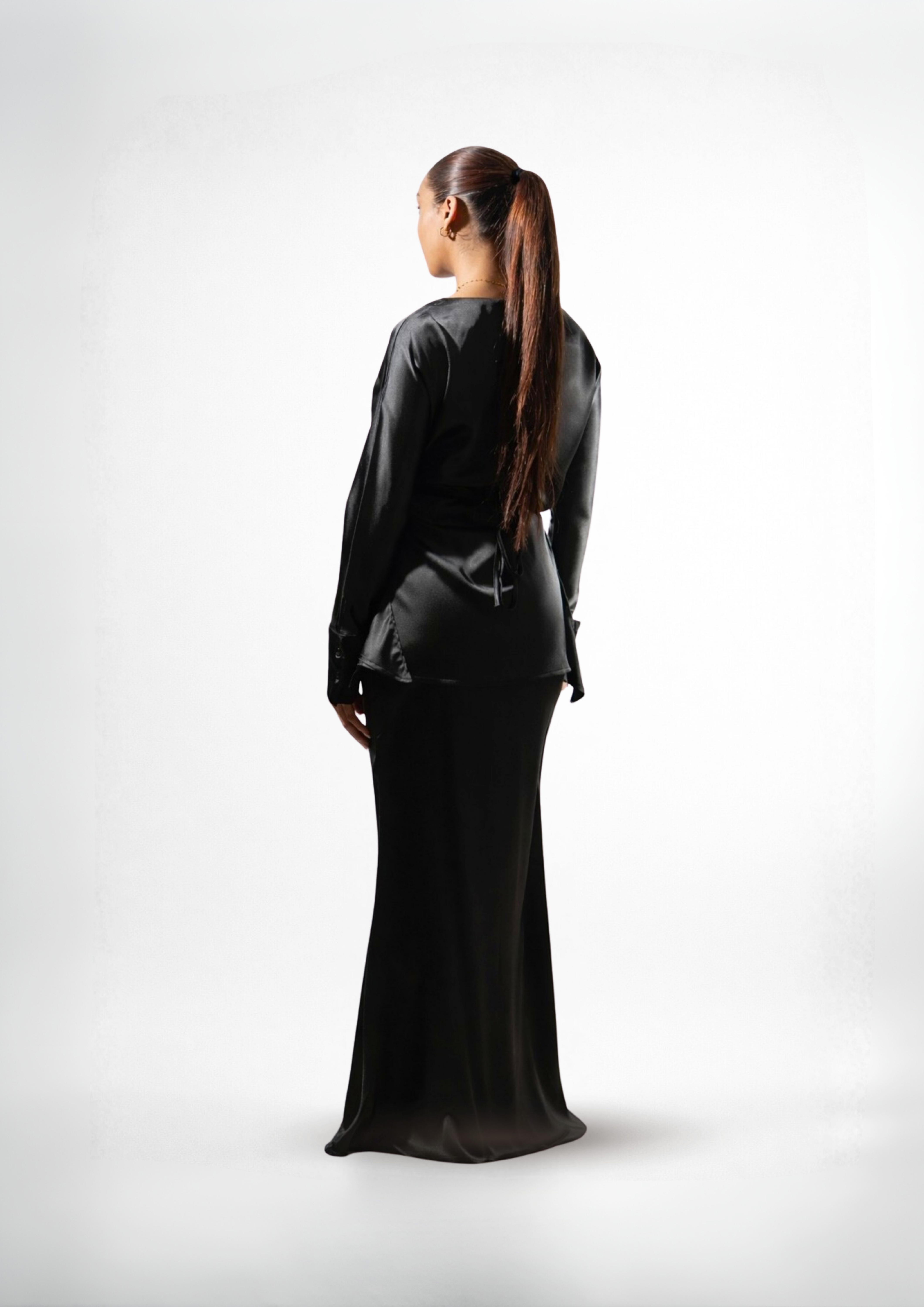 Ensemble Jupe Satiné Noir