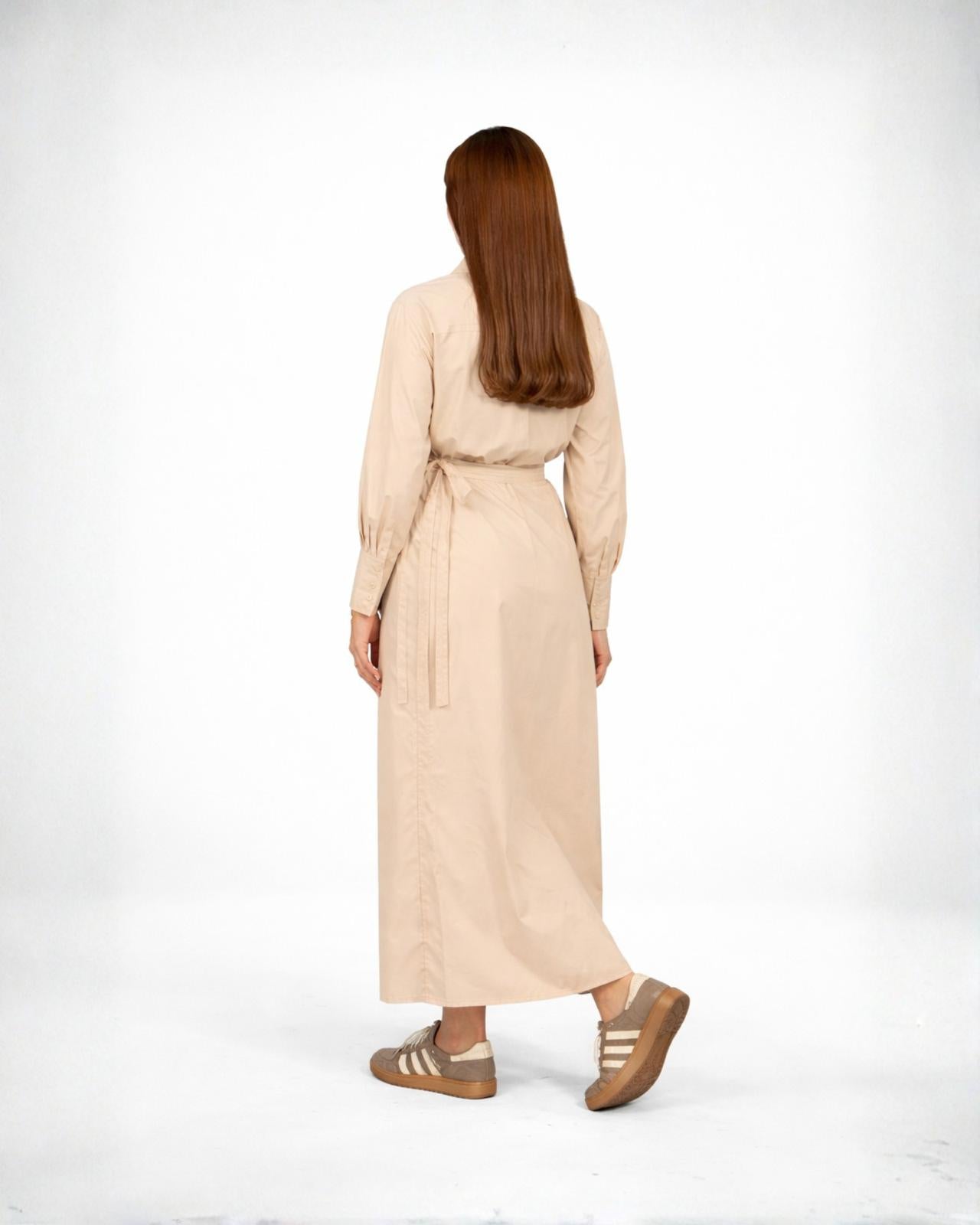 Ensemble Chemise & jupe portefeuille Beige