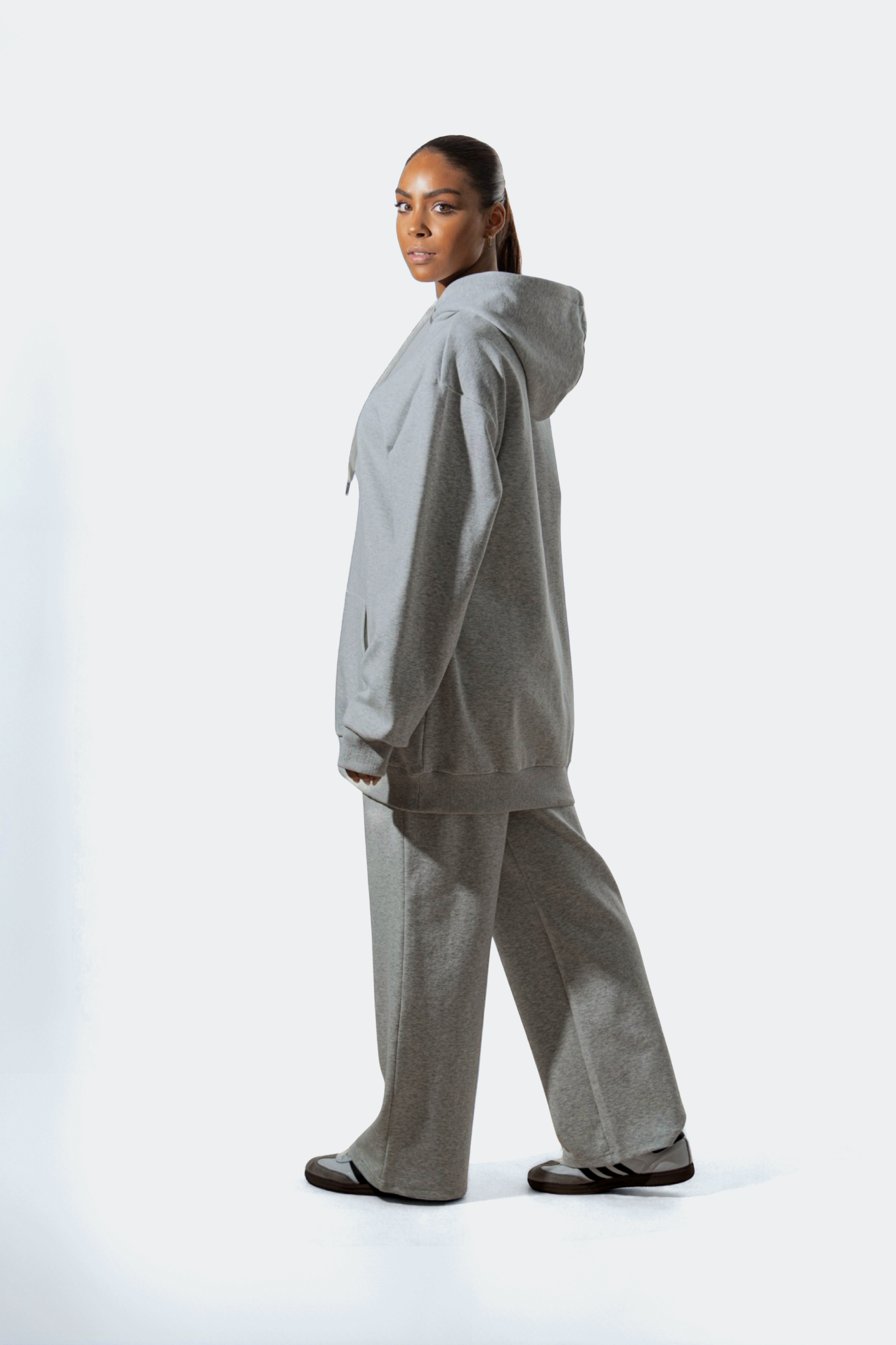 Ensemble Sportwear à Capuche Gris chiné